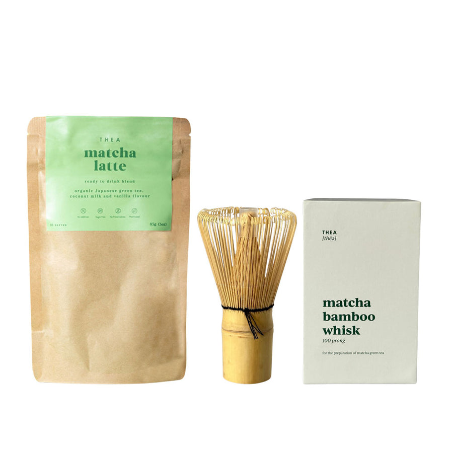 Matcha Latte Blend and Bamboo Whisk Bundle Thea New Zealand