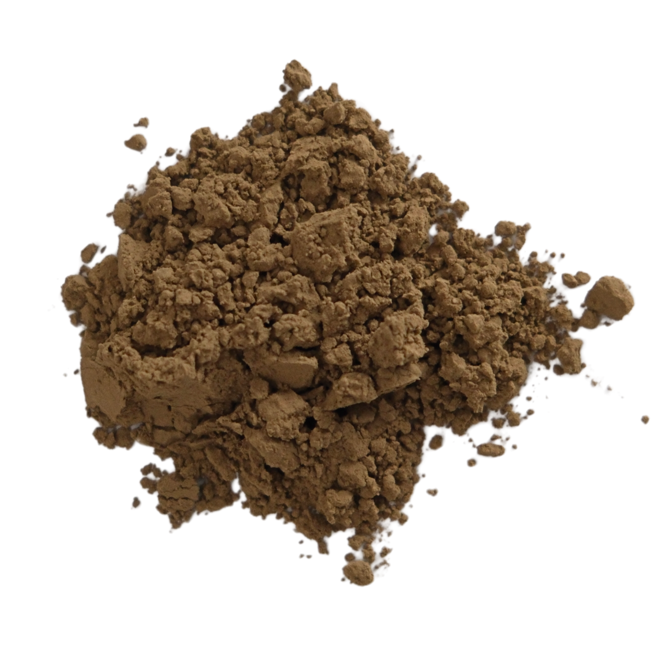 Brown powder on a white background
