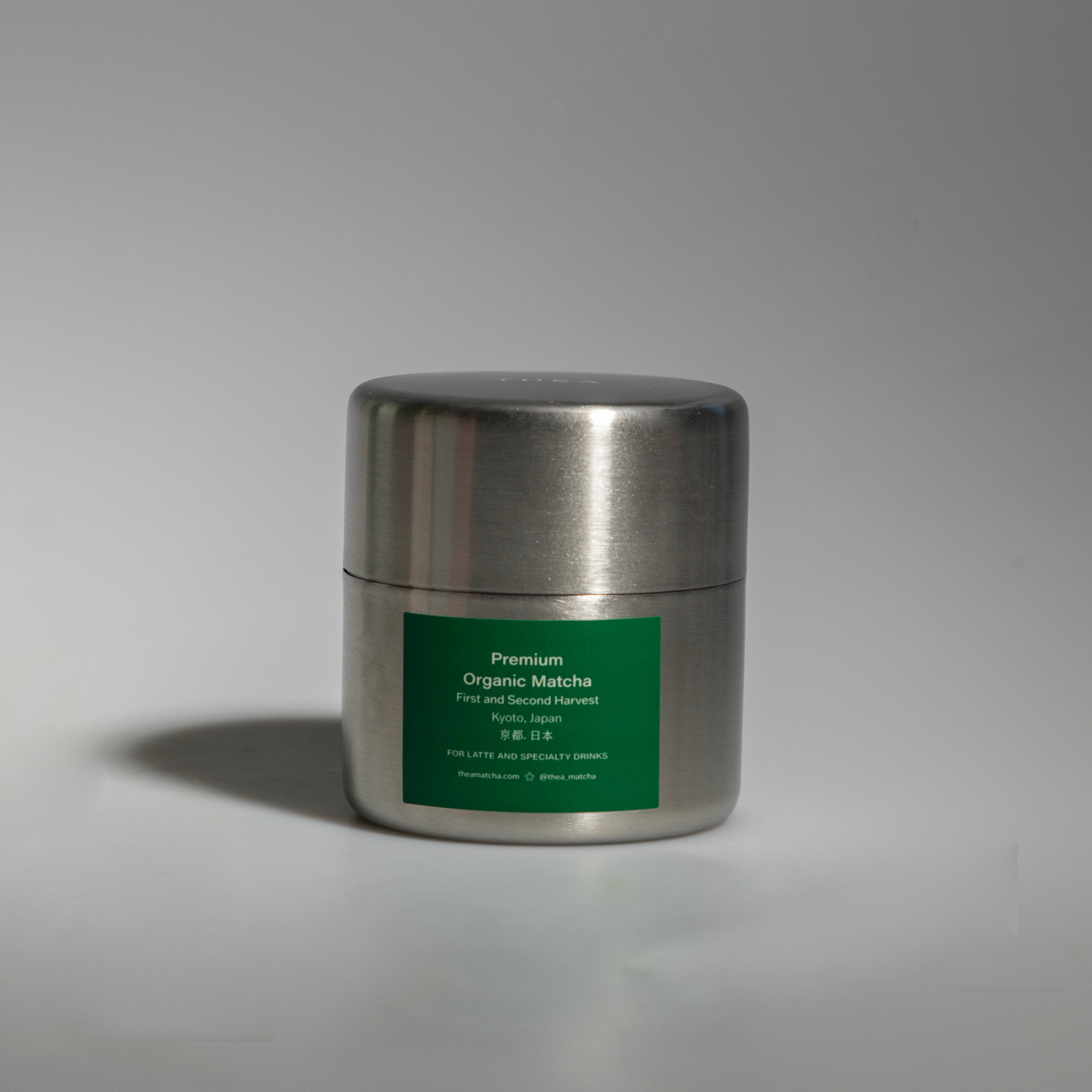Organic Kyoto Matcha from Japan in steel canister