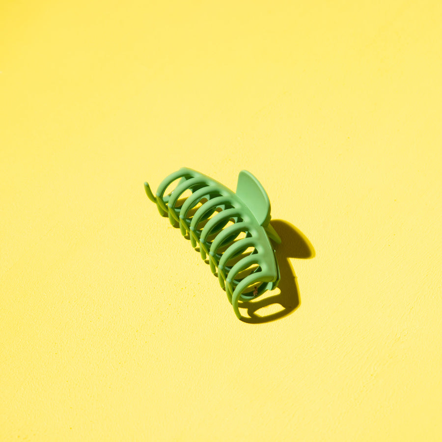 green matte hair claw clip