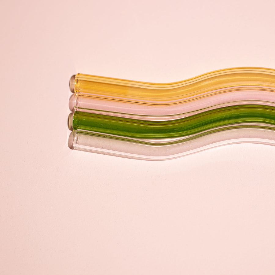 Wavy Glass Straws - Thea Matcha